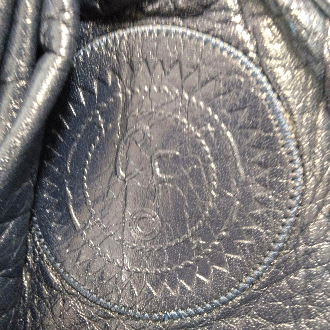Carlos Falchi Shoulder Bag Buffalo Leather Drawstring Vintage USA 12.2x9.8in