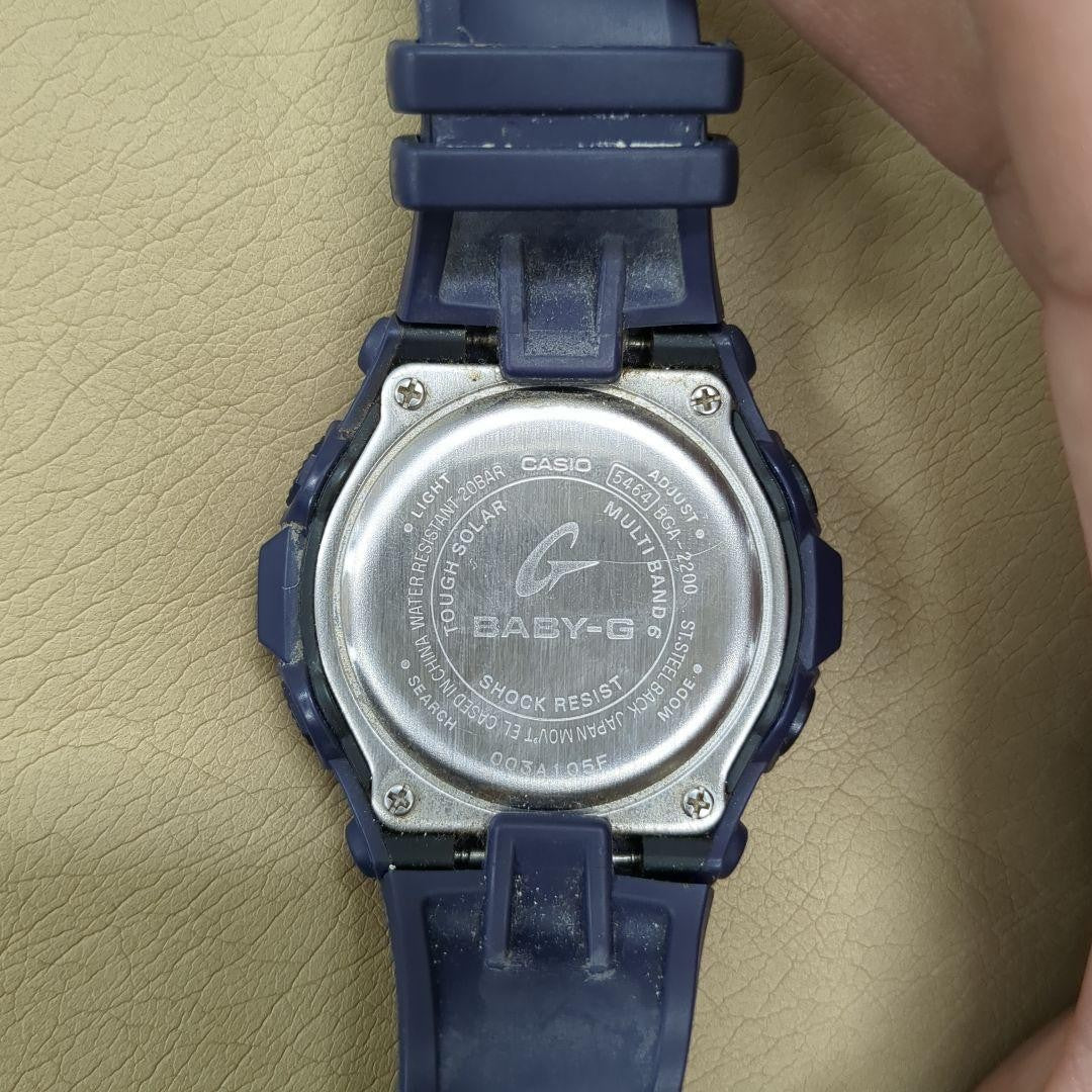 CASIO Baby-G BGA-2200 Analog Digital Womens Watch Navy Blue Resin Multiband 6