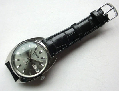 Citizen Seven Star Deluxe 21 Jewels Mens Auto Watch Gray Dial Day Date Vintage