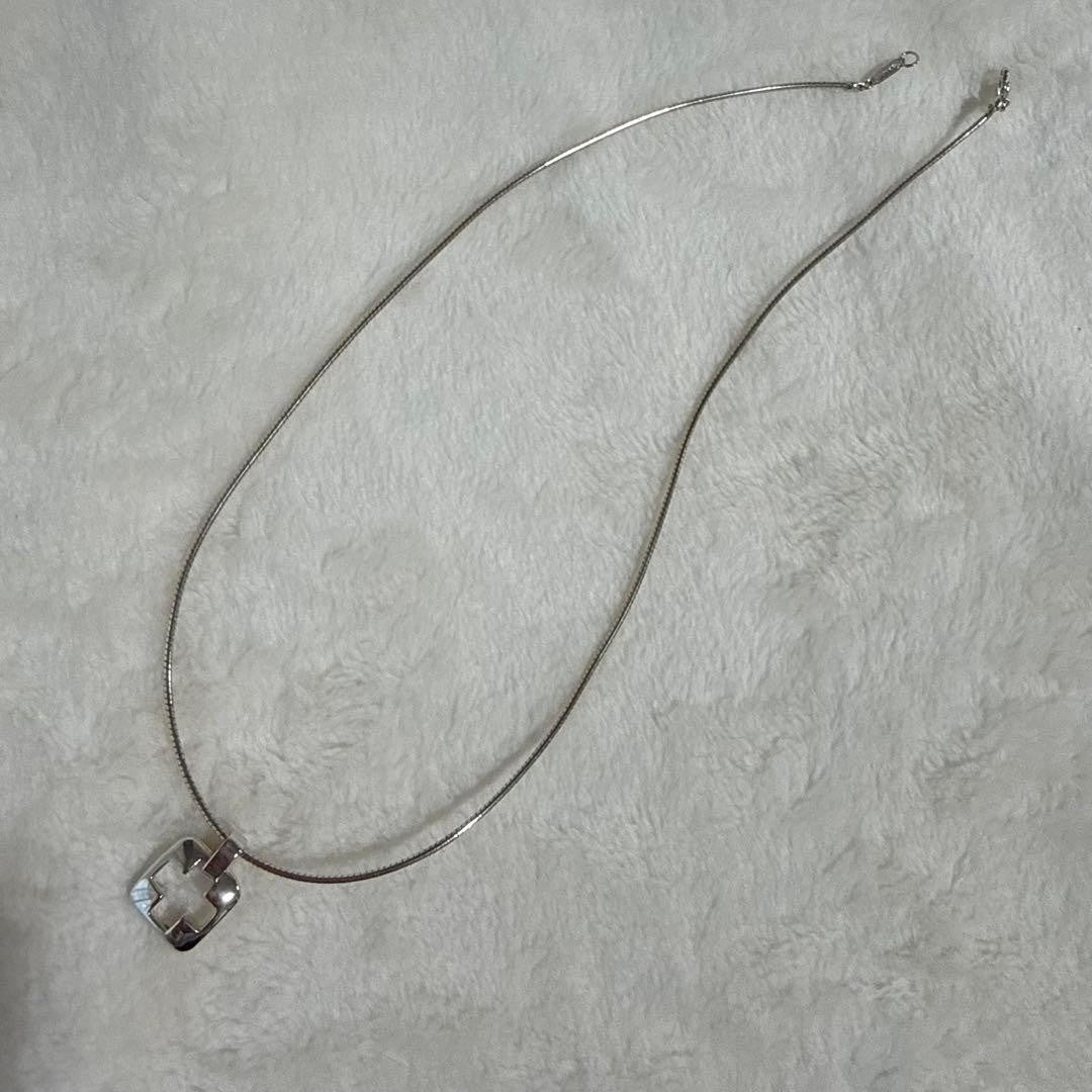 Tiffany & Co. Piastrelle Cross Necklace Silver SV925 Square Pendant Rare Used