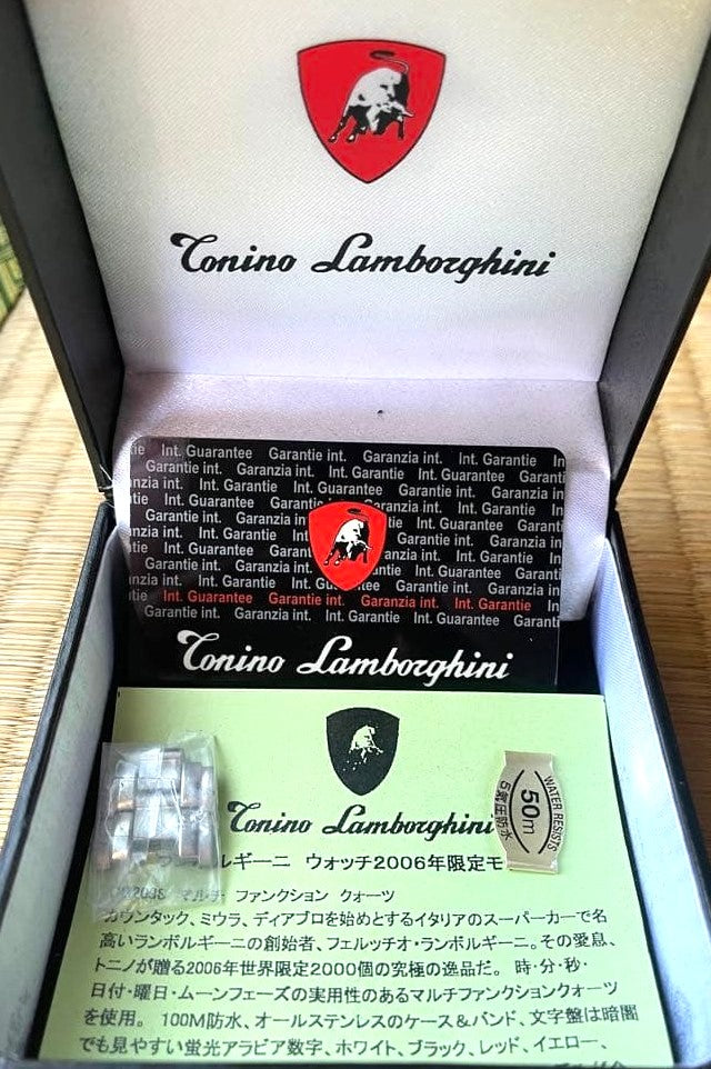 Tonino Lamborghini Men Watch Blue Dial Silver Stainless Steel 2006 Ltd W/ Box