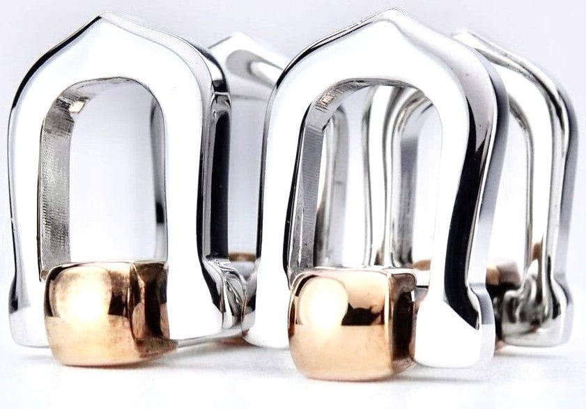 Cartier Long C Cufflinks Silver 925 Gold Two-Tone Metal Authentic Japan Used