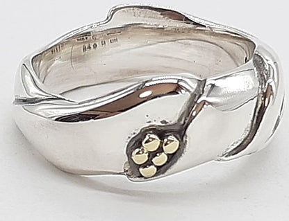 Georg Jensen 240B Ole Kortzau Ring Silver 925 Gold Dot Denmark Auth US5.5 EU50