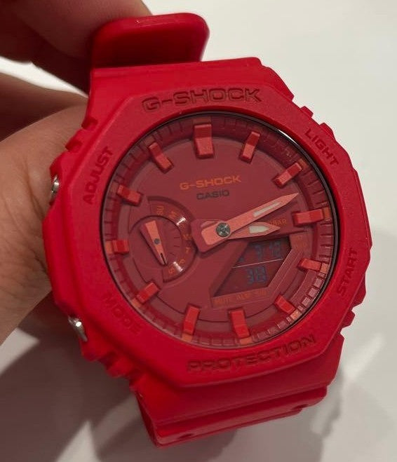 CASIO G-SHOCK GA-2100-4AJF Analog Digital Watch Red Resin Case 20BAR Carbon Core