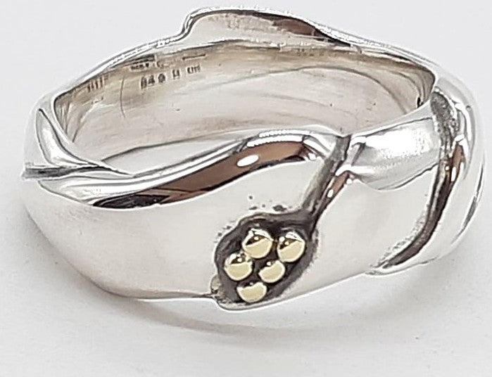 Georg Jensen 240B Ole Kortzau Ring Silver 925 Gold Dot Denmark Auth US5.5 EU50