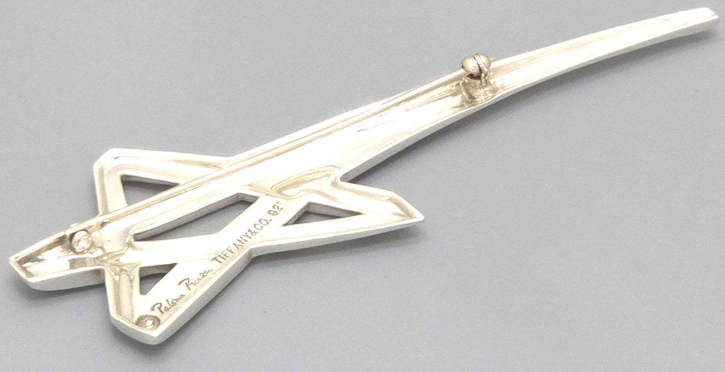 Tiffany & Co Paloma Picasso Shooting Star Brooch Pin Sterling Silver 925 8.24cm