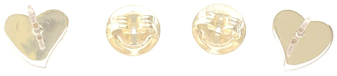 GUCCI Interlocking GG Heart Stud Earrings Silver White Enamel AG925 Italy Auth