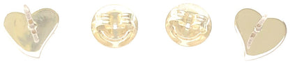 GUCCI Interlocking GG Heart Stud Earrings Silver White Enamel AG925 Italy Auth