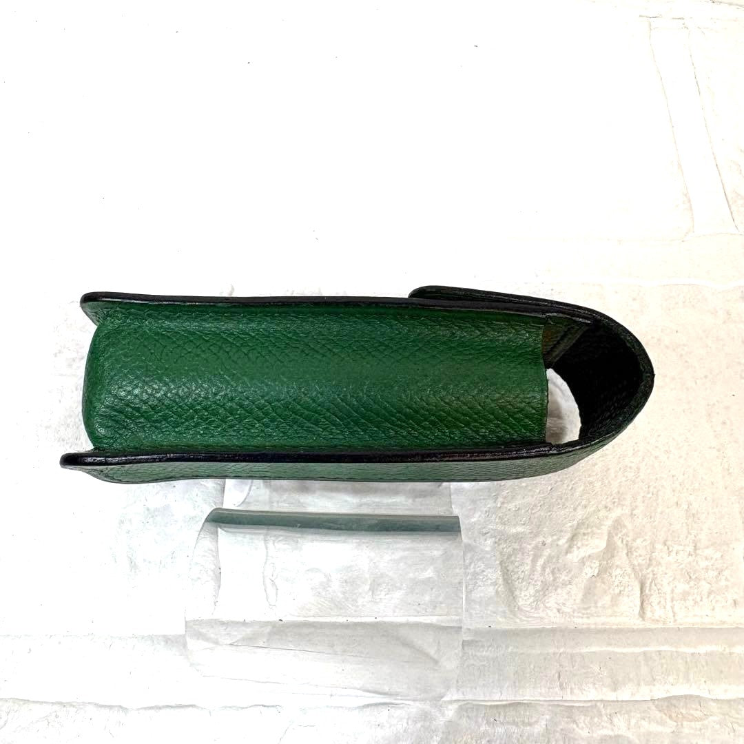 Hermes Authentic Gum Lipstick Multi Leather Green Gold Hardware 9x3x2.5 cm Used