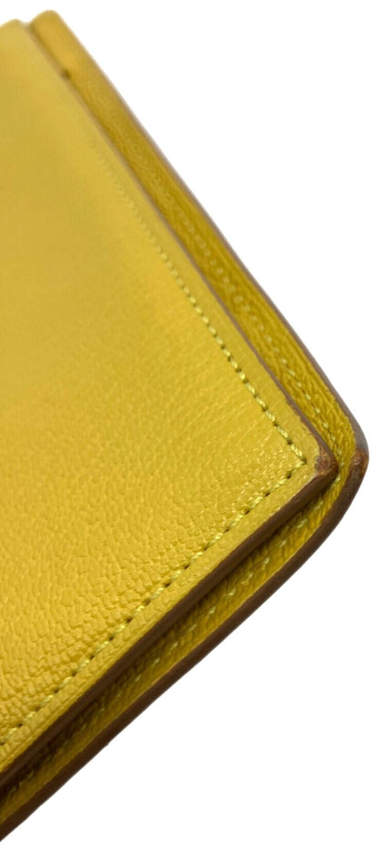 HERMES Agenda GM Cover Yellow Leather Planner Notebook Holder Authentic France