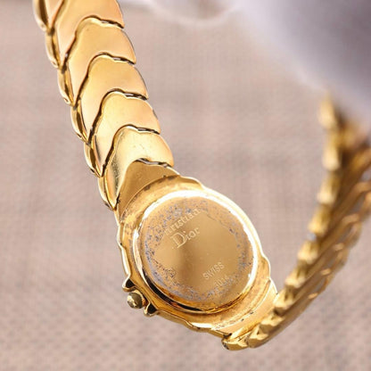 Christian Dior 3014 Vintage Bangle Watch Gold Tone Two-Tone Swiss 22mm Authentic