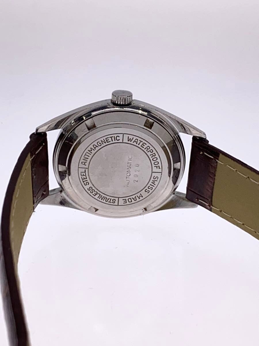 GRUEN Precision Autowind Vintage Automatic Watch Silver Dial Brown Leather Swiss