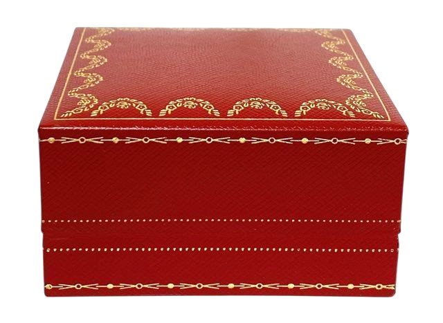 Cartier Empty Box Case for Cuffs Earrings Jewelry Red Leather 7.5x7x4cm