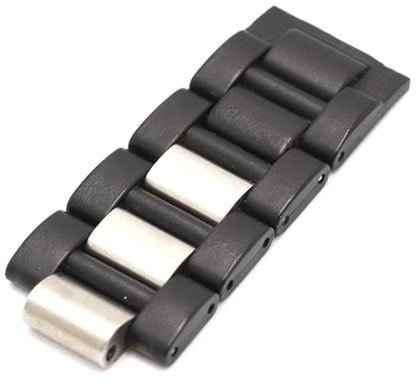 Cartier Genuine Watch Band Links 4pcs Black Silver Stainless Steel 20mm Used