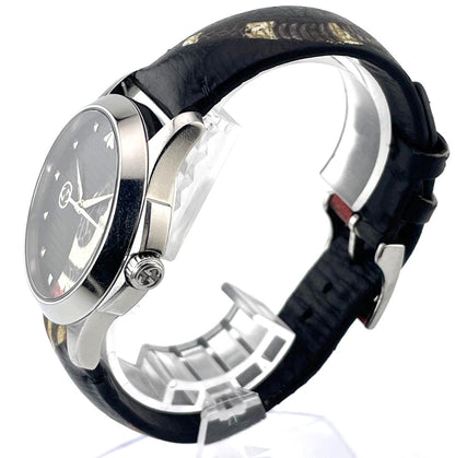 GUCCI G-Timeless Kingsnake Bee 38mm Black Dial Leather Band Watch 126.4 Japan