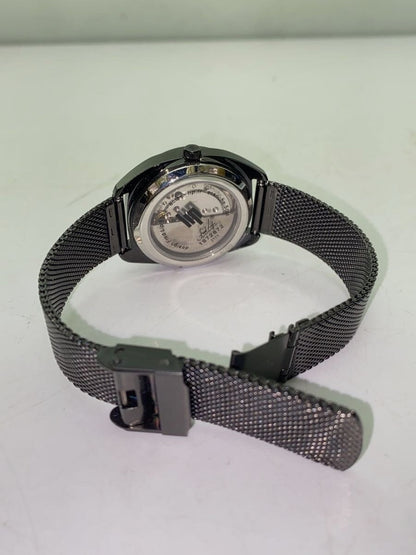 LIP Automatic Watch Black Steel Mesh Band Date Display Analog Men 37mm France