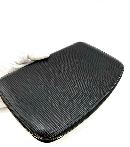 Louis Vuitton Epi Agenda Geode M63872 Round Zip Wallet Black Leather 4.5x7.3x1"
