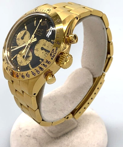 WMT Watches Preliminary Experiment Chronograph Gold Tone Quartz Watch Daytona