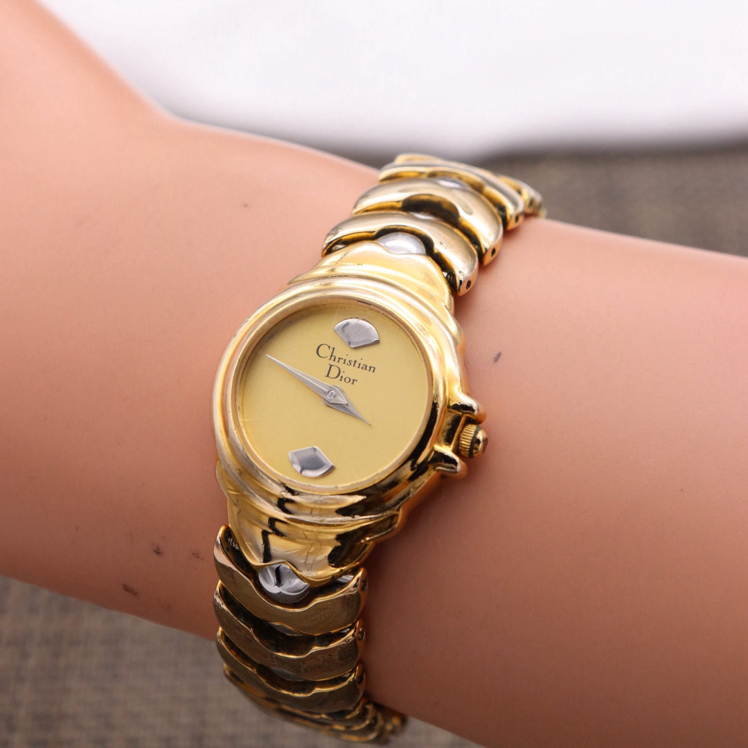 Christian Dior 3014 Vintage Ladies Watch Gold Plated Quartz Swiss New Battery