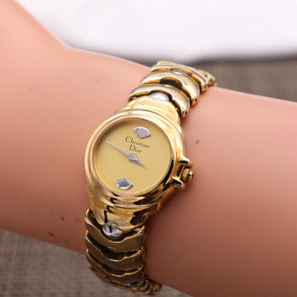 Christian Dior 3014 Vintage Ladies Watch Gold Plated Quartz Swiss New Battery