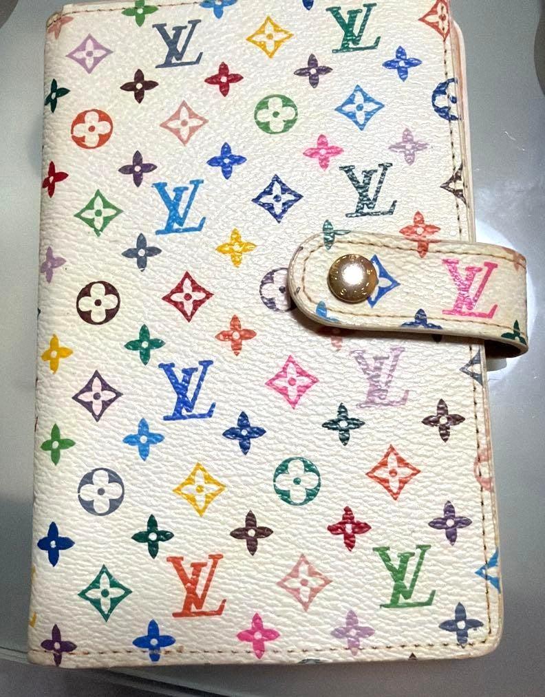 Louis Vuitton Monogram Multicolor Agenda Cover PM Notebook White Leather France