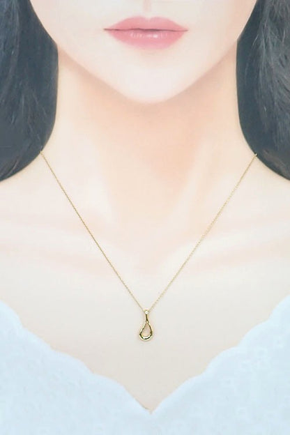 Tiffany & Co Elsa Peretti Open Teardrop Pendant Necklace 18K Yellow Gold Auth