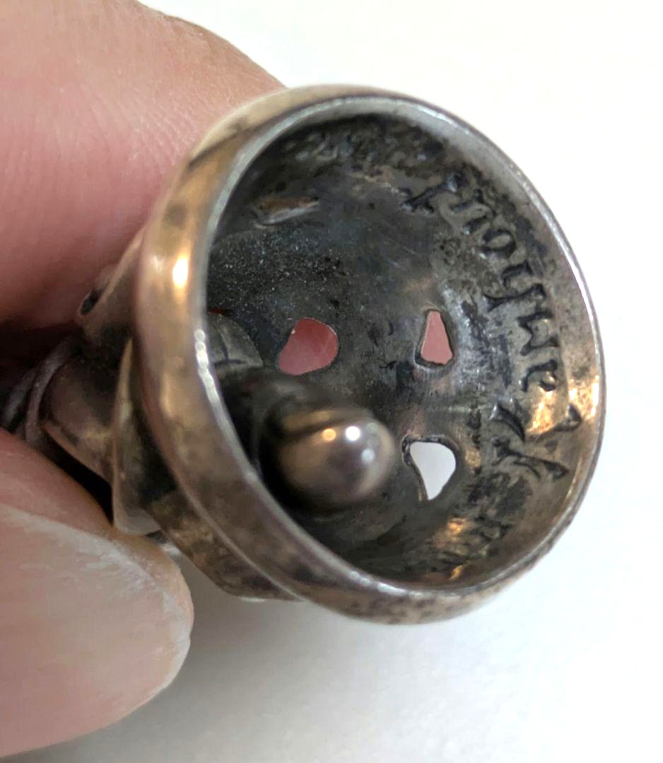 Lone Ones Leonard Kamhout Early Crane Bell Pendant Top Silver M Size Used