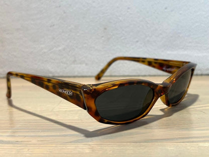 Arnette Mantis Vintage Sunglasses Pattern Wraparound Brown Frame Y2K Italy
