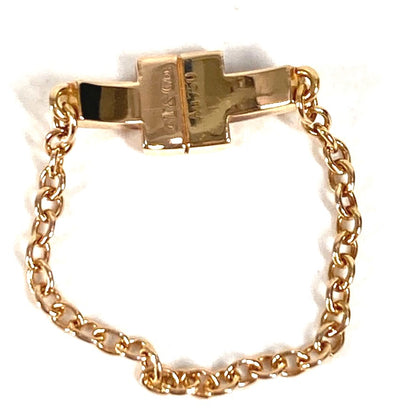 Tiffany & Co T TWO Chain Ring 18K Rose Gold US4.5 EU48 Authentic Pre-Owned