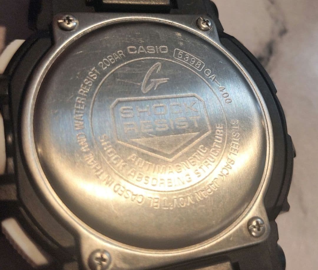 CASIO G-SHOCK GA-400 Mens Analog Digital Watch Black White Resin 51mm