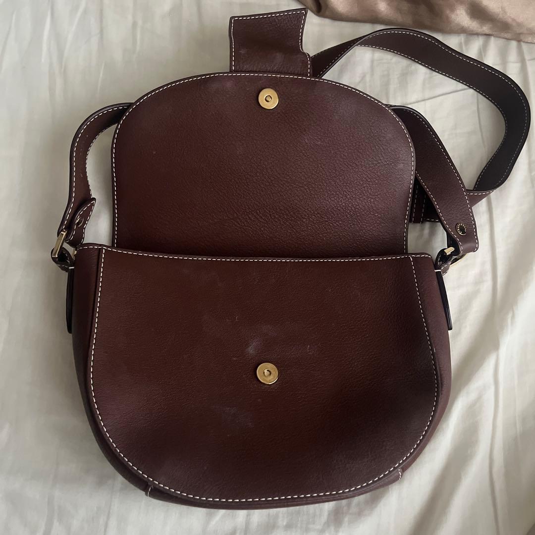 Strathberry Crescent Shoulder Bag Burgundy Leather Gold Hardware Crossbody Spain
