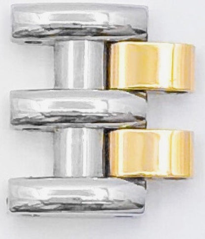 Genuine OMEGA Symbol Two-Tone SS/Gold Watch Bracelet Link Spare Part 12mm