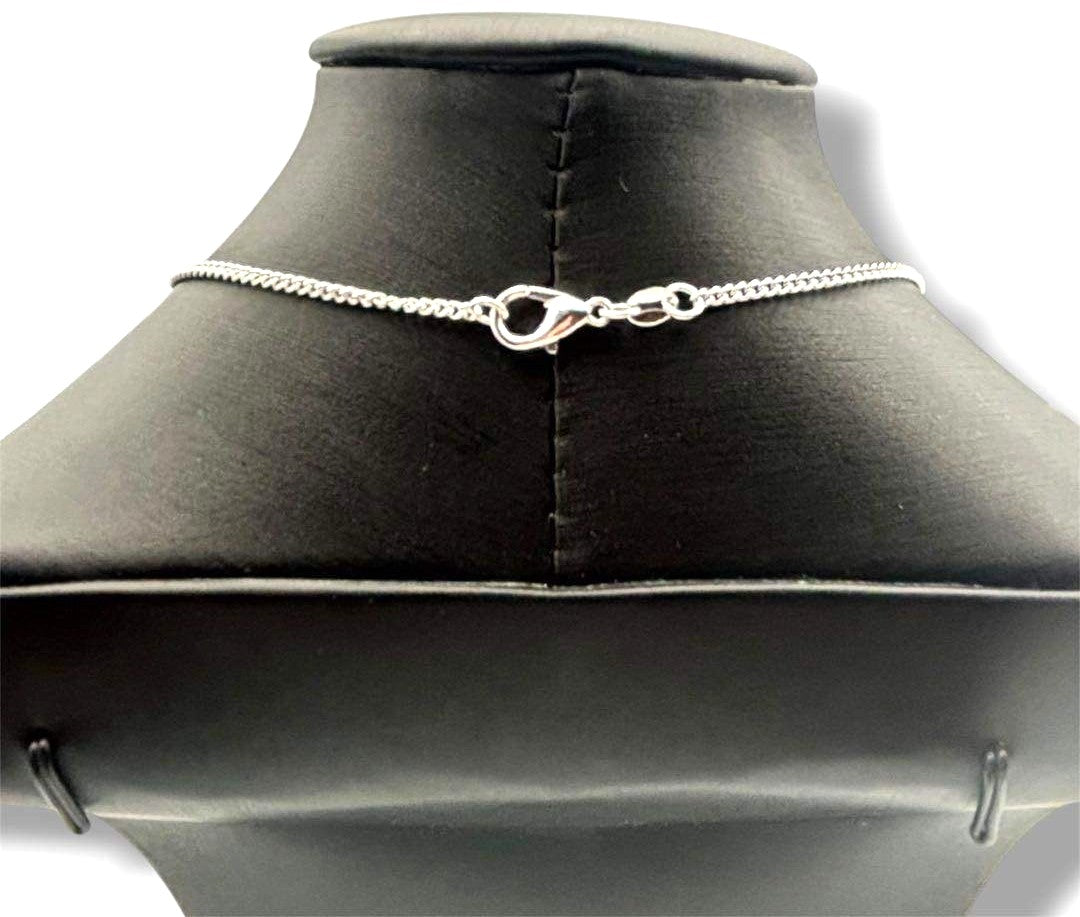 Baccarat Cross Necklace SV925 Silver Chain Black Crystal Pendant Unisex