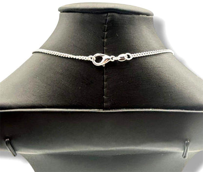Baccarat Cross Necklace SV925 Silver Chain Black Crystal Pendant Unisex