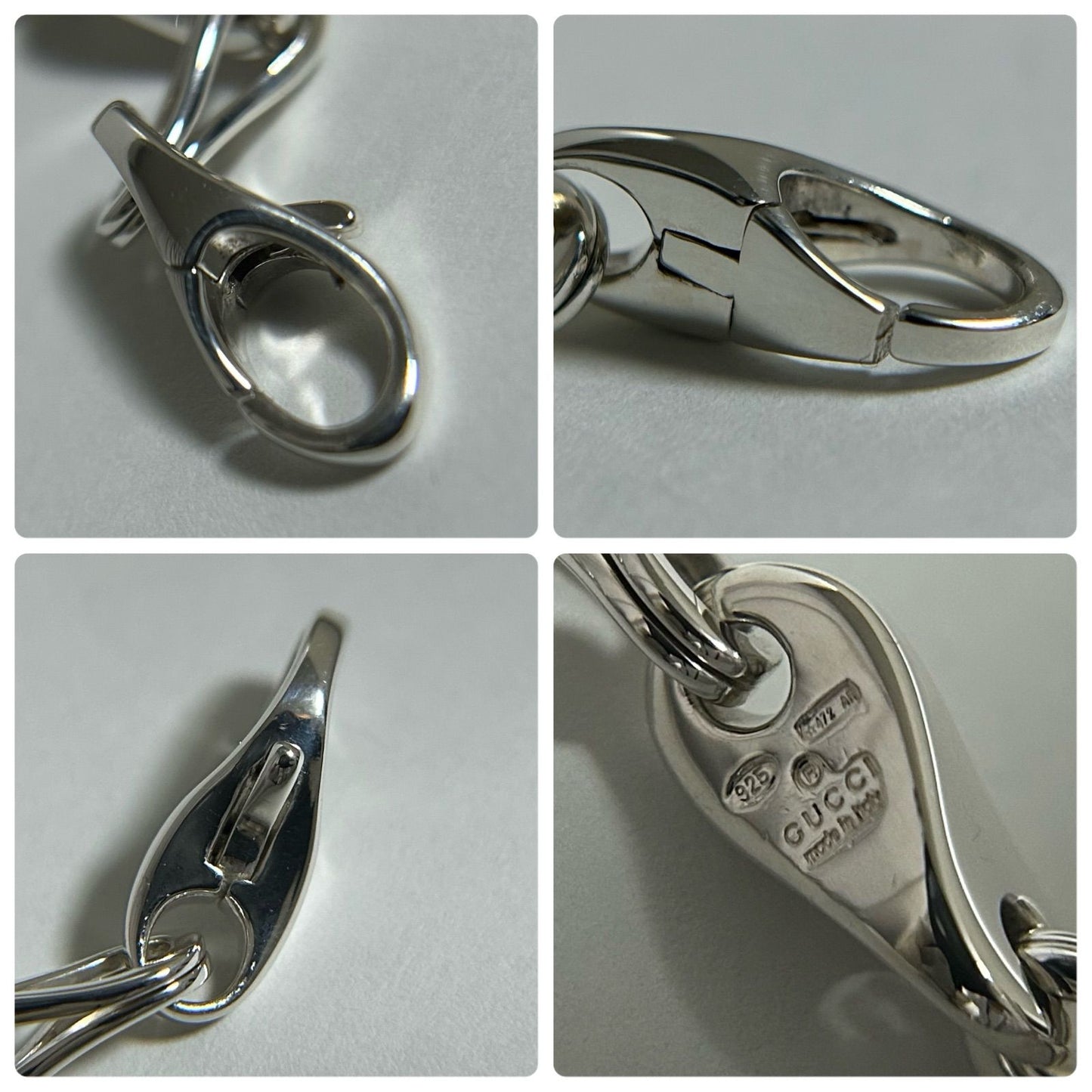 GUCCI Tom Ford Sterling Silver 925 Infinity Link Chain Bracelet Italy18cm VTG