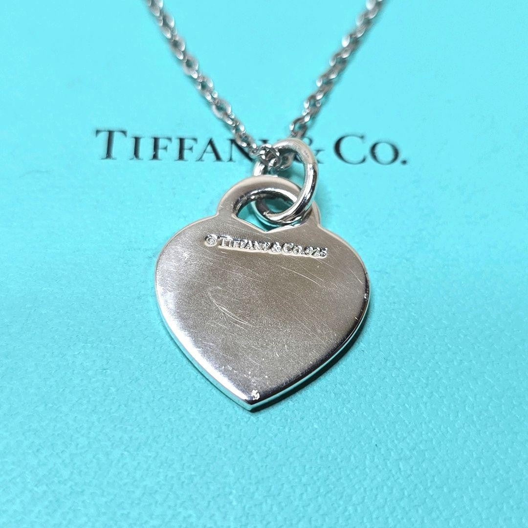 Tiffany & Co Notes Heart Tag Pendant Necklace Sterling Silver 925 SV925 16.5in
