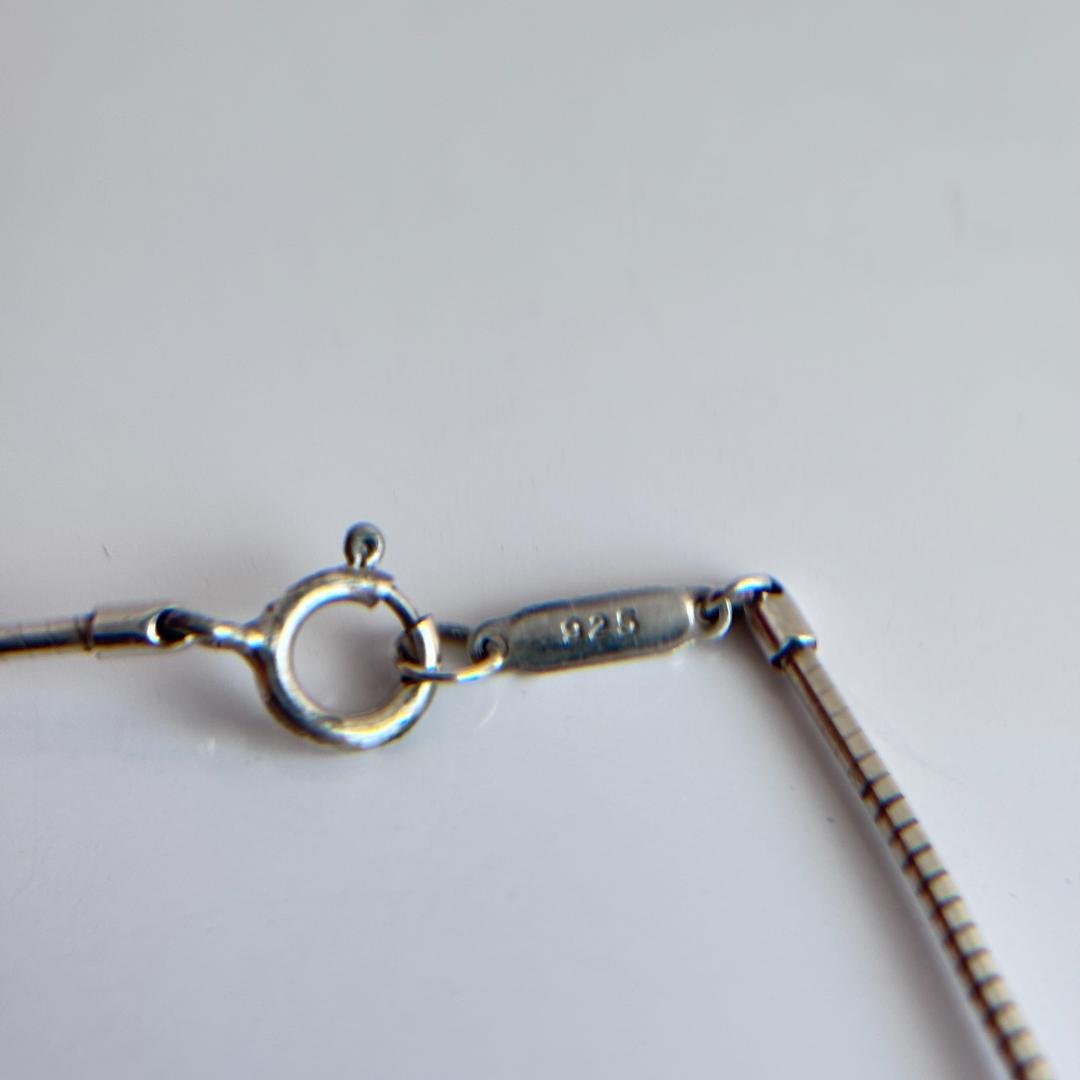 Excellent Tiffany & Co Silver 925 Cutout Heart Round Necklace Snake Chain 39cm