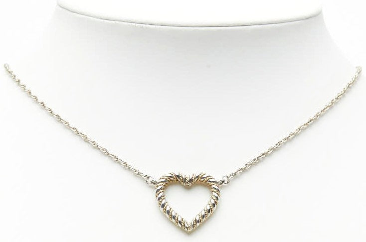TIFFANY & Co. Twist Heart Necklace SV925 Silver K18YG Gold 48cm 18.9" Used