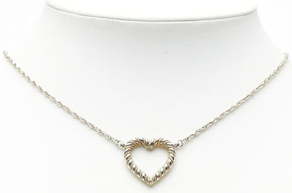 TIFFANY & Co. Twist Heart Necklace SV925 Silver K18YG Gold 48cm 18.9" Used