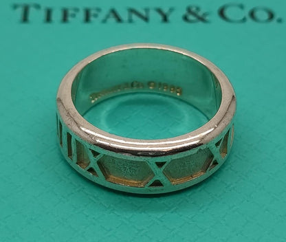 Tiffany & Co Atlas Ring Sterling Silver 925 Band US5 EU49 Authentic Vintage