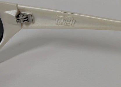 Arnette Raven Vintage Sunglasses White Frame Mirror Lens Old Logo 90s Y2K Wrap