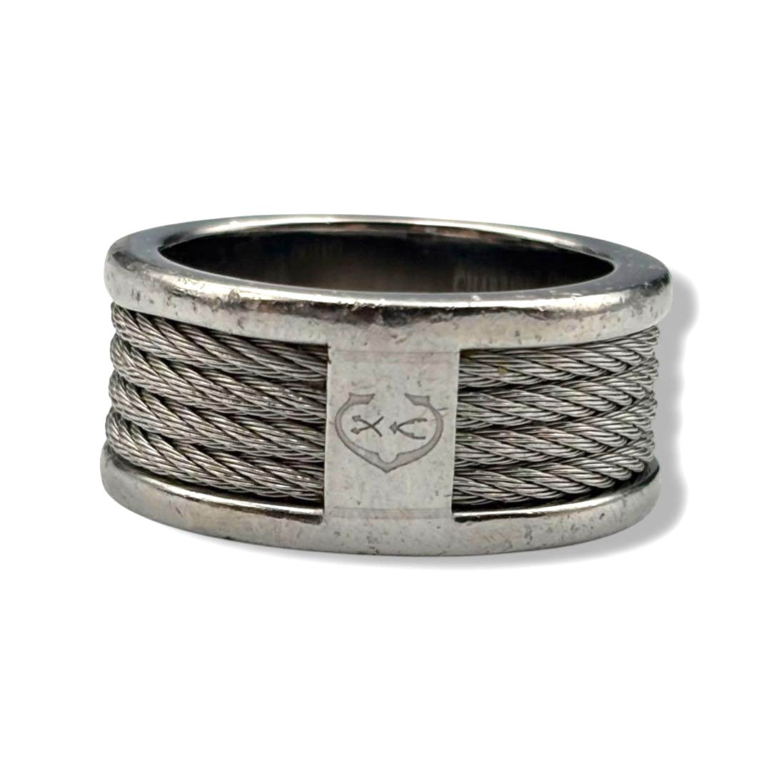 CHARRIOL Celtic Cable Wire Ring Silver Tone Stainless Steel US7 EU54 Vintage