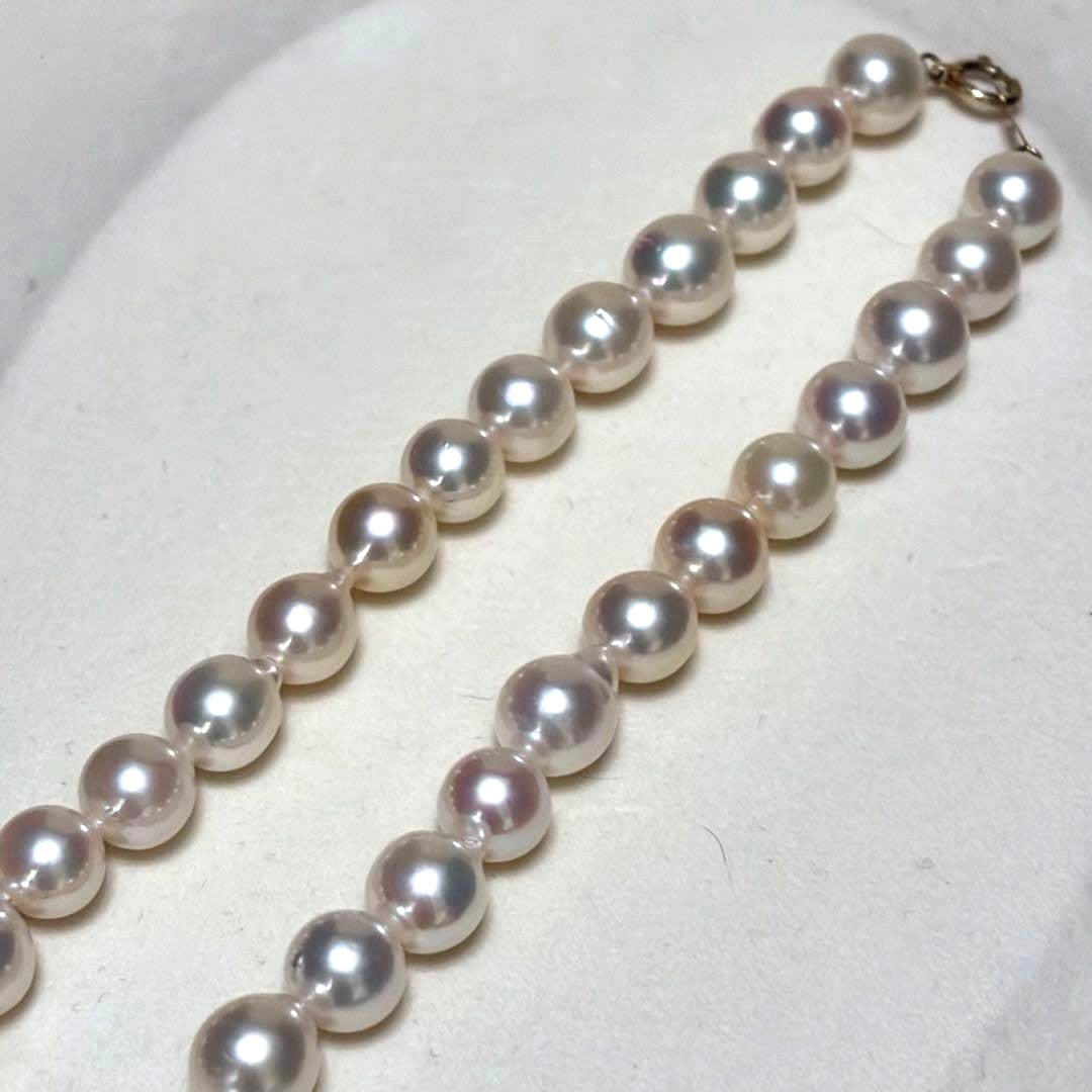 Akoya Pearl Necklace Baroque 7.0-7.5mm White Pink K14 Gold Clasp 41cm 16.1in