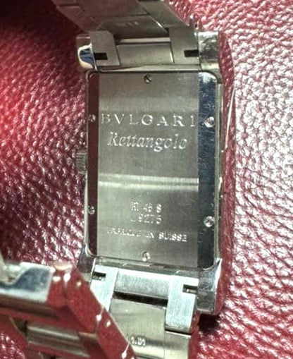 BVLGARI Rettangolo RT45S Automatic Watch Men Stainless Steel White Dial Swiss