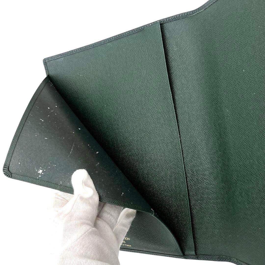 Louis Vuitton Agenda Bureau Desk Diary Cover Taiga Leather Epicea Dark Green