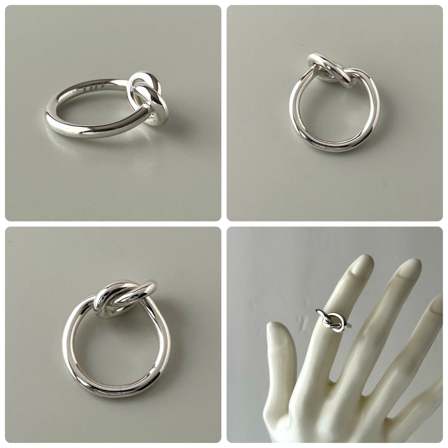 Georg Jensen Infinity Knot Ring 925 Sterling Silver US4 EUR47 Authentic Denmark