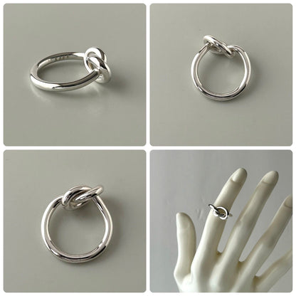 Georg Jensen Infinity Knot Ring 925 Sterling Silver US4 EUR47 Authentic Denmark