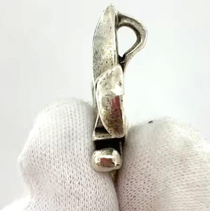A&G Silver 925 Fleur-de-Lis Pendant Top Men Sterling Silver SV925 Used Vintage