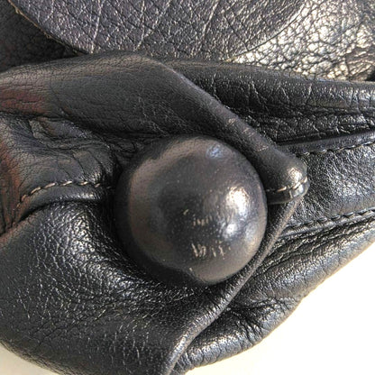 Carlos Falchi Shoulder Bag Buffalo Leather Drawstring Vintage USA 12.2x9.8in
