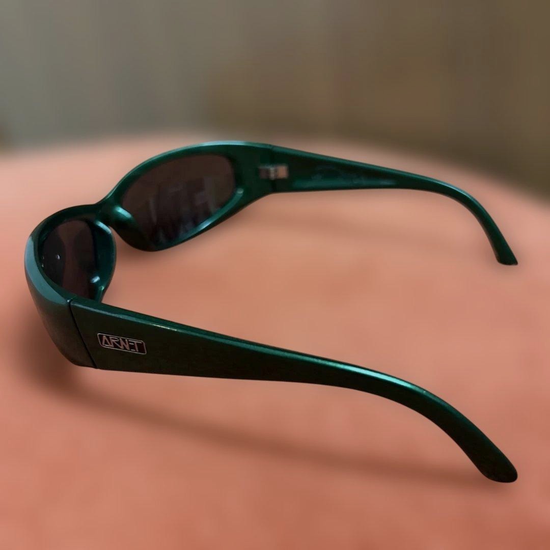 Arnette Catfish Vintage 90s Sunglasses Green Frame Dark Lens Skater Surfer